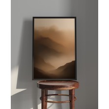 Rosa Art Tablo | Ahşap Çerçeveli Tablo | Çerçeveli Poster | Dağ Temalı Soyut Tablo, Minimal Modern Tablo