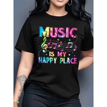 Eymora Müzik Benim Oversize Baskılı Tişort