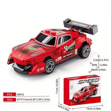 Trust Store Speed Kırmızı Blok Araba Yapım Seti 69 Parça Yarış Arabası Oyuncağı