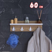 Modilayn Kedi Serisi 56,4X18 cm 4’lü Banyo Askısı Seti | 12 Kancalı Raflı Düzenleyici Yer Tasarrufu.