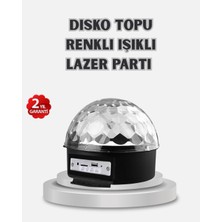 AK-SA-STR LED Disko Küresi Bluetooth Hoparlörlü Ritimle Senkronize Döner Işıklı