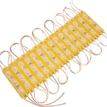 Powerr Led Aydınlatma 20 Adet 12 Volt 1.5 Watt 3 Lensli Amber 2835 Smd LED Modül IP65 Modül