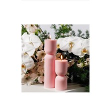 Lalezen Home Pembe Blok Mum Seti