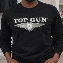 Top Gun Nakıslı Sweat Sıyah