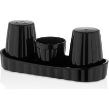 Polikarbon Plastik Tuzluk Biberlik Kürdanlık Seti  –  ( Dikkat : Porselen Veya Melamin Değildir !!! )