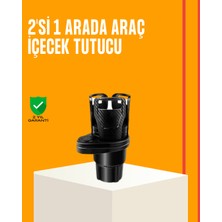 AK-SA-STR Oto Bardak Tutucu 360° Döner Çift Bölmeli Karbon Fiber Tasarım