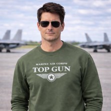 Top Gun Baskılı Sweat Hakı