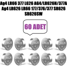 Derwell 60 Adet 60'lı Ag4 LR66 LR626H/377A 177/376 SR626 SR626SW 6 Kartel Düğme Pil Hesap Makinesi/terazi/saat/oyuncak/garaj Pili Yuvarlak Pil