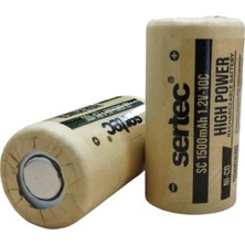 Sertec 1.2V Ni-Cd Sc 1500 Mah Kağıt Şarjlı Pil 10C (Başsız/flat Head) Kozmix