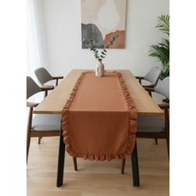 Nunu Teks Fırfırlı Keten Runner - 63X148 cm