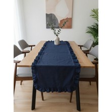 Nunu Teks Fırfırlı Keten Runner - 63X148 cm