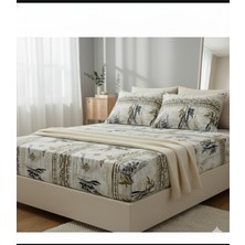 H&F Trendline Leopar Desenli Kahverengi Battal Boy Lastikli Çift Kişilik Çarşaf Seti (+2 Yastık Kılıfı)