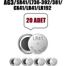Derwell 20 Adet 20'li Ag3 LR41 392A SR41 1.5V 2 Kartel Düğme Pil Hesap Makinesi/terazi/saat/oyuncak/garaj Pili Yuvarlak Pil