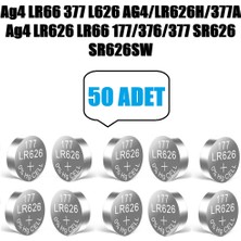 Derwell 50 Adet 50'li Ag4 LR66 LR626H/377A 177/376 SR626 SR626SW 5 Kartel Düğme Pil Hesap Makinesi/terazi/saat/oyuncak/garaj Pili Yuvarlak Pil
