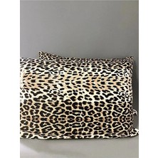 H&F Trendline Leopar Desenli Kahverengi Battal Boy Lastikli Çift Kişilik Çarşaf Seti (+2 Yastık Kılıfı)