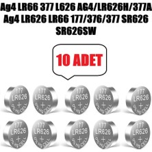 Derwell 10 Adet 10'lu Ag4 LR66 LR626H/377A 177/376 SR626 SR626SW 1 Kartel Düğme Pil Hesap Makinesi/terazi/saat/oyuncak/garaj Pili Yuvarlak Pil