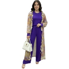 Pureva Şifon Merserize Konbinli Tunik Pantolon Takım