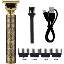Mertay® Vintage Görünümlü Güçlü 4 Farklı Başlıklı USB Şarjlı Manuel Tıraş Makinası