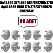 Derwell 90 Adet 90'lu Ag4 LR66 LR626H/377A 177/376 SR626 SR626SW 9 Kartel Düğme Pil Hesap Makinesi/terazi/saat/oyuncak/garaj Pili Yuvarlak Pil
