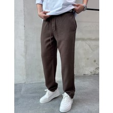 Difransel Jeans Kahverengi Relaks Fit Rahat Kesim Keten Pantolon