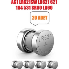 Derwell 20 Adet 20'li Ag1 364 LR621SW Ag1 LR621 621 164 531 LR60 1.5V 2 Kartel Düğme Pil Hesap Makinesi/terazi/saat/oyuncak/garaj Pili Yuvarlak Pil