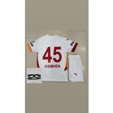 Candy Cup G.â.l.at.â.s.a.r.â.y 2024/25 V.î.c.t.o.r.-O.s.î.m.h.ê.n Beyaz Çocuk Forması 5'li Set Maske