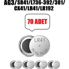 Derwell 70 Adet 70'li Ag3 LR41 392A SR41 1.5V 7 Kartel Düğme Pil Hesap Makinesi/terazi/saat/oyuncak/garaj Pili Yuvarlak Pil