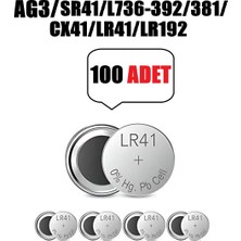 Derwell 100 Adet 100'LÜ Ag3 LR41 392A SR41 1.5V 10 Kartel Düğme Pil Hesap Makinesi/terazi/saat/oyuncak/garaj Pili Yuvarlak Pil