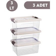 Loremp Saklama Kabı 3 Adet 3 Lt Saklama Kutusu Düzenleyici Gıda Teması Uygun