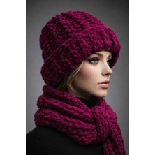 Mazsay El Örgüsü Pafy Atkı Bere Takımı