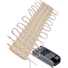 Powerr Led Aydınlatma 20 Adet 12 Volt 3 Watt 3 Lensli Beyaz 3030 Smd LED Modül 5A Slim Trafo Set