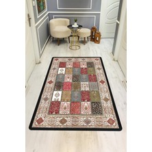 Dolce Mariee Etnik Desen Dijital Baskı Kaymaz Taban Halı H0018