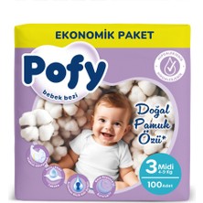 Pofy Midi 3 Numara Bebek Bezi 100AD (4 Adet)