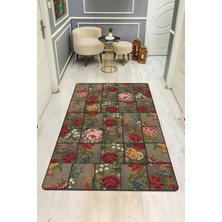 Dolce Mariee Vintage Desen Dijital Baskı Kaymaz Taban Halı H0023