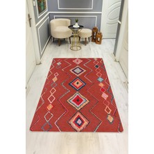 Dolce Mariee Etnik Desen Dijital Baskı Kaymaz Taban Halı H0025