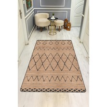 Dolce Mariee Etnik Desen Dijital Baskı Kaymaz Taban Halı H0004