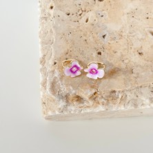 Vesce Atelier Orkide Çiçeği Figürlü Emaye Küpe