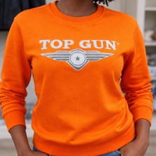 Top Gun Nakıslı Sweat Turuncu