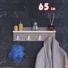 Modilayn Kedi Serisi 61,4X18CM 4’lü Banyo Askısı Seti | 12 Kancalı Raflı Düzenleyici Yer Tasarrufu.