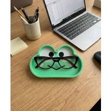 Sevimli Kurbağa Tasarımlı Gözlük Kabı & Takı Kutusu | Çok Amaçlı Masa Üstü Organizer