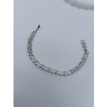 Lagül Aksesuar Xuping Zirkon Taşlı Kararmaz Paslanmaz Zarif Silver Bileklik