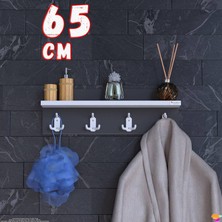 Modilayn Kedi Serisi 4’lü Banyo Askısı Seti |61,4X18 cm 12 Kancalı Raflı Düzenleyici Yer Tasarrufu.