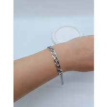 Lagül Aksesuar Xuping 14K Altın Kaplama Kararmaz Paslanmaz Kalın Zincir Model Silver Bileklik