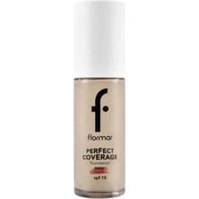 Flormar Perfect Coverage Fondöten 130 Light Beige 5 ml Yüksek Kapatıcılık Özelliği ile Kadınlar İçin