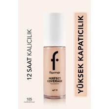Flormar Intense Coverage Water Based Foundation (Cold Under Tone) -105 Porcelain Ivory - PSSN1096