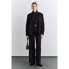 Manuka Klasik Pileli Kumaş Pantolon Kahverengi