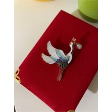 Pulinin Dükkanı Horoz, Kaz, Filamingo Lüks Taşlı Broşlar, Kadın Yaka Iğnesi