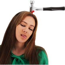 Kafaya Saplanmış Kahverengi Saplı Çekiç Şaka Tacı Dinç Store