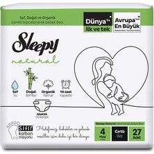 Sleepy Natural 4 Beden Bebek Bezi 7-14 kg 27 Adet (5 Adet)
