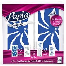 Papia Designer Desenli Peçete 50'li